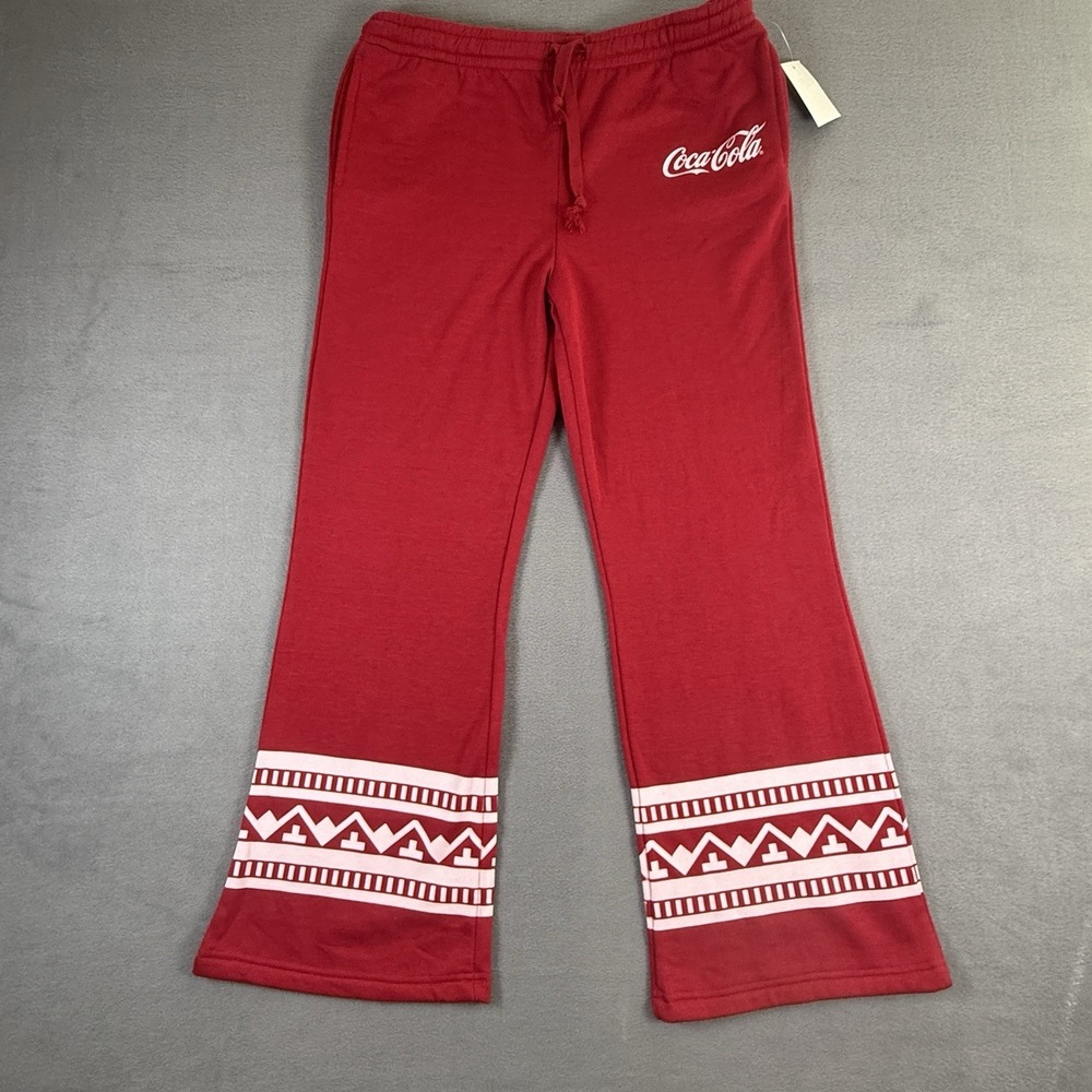 Coca-Cola Women's Holiday Junior's Sweatpants Flair Lounge Pajama Pants Large
